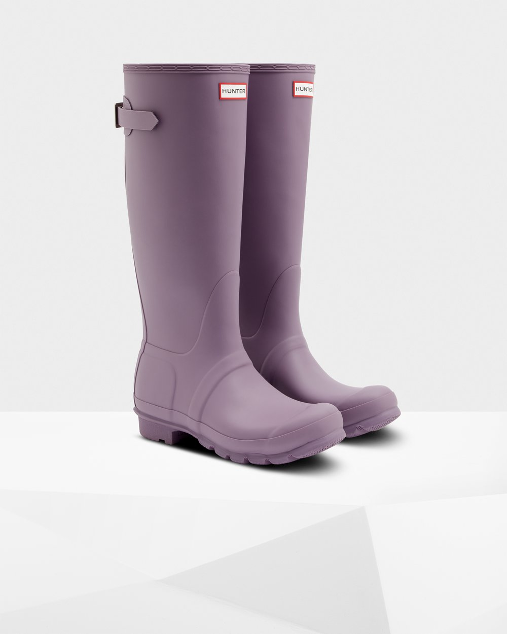 Botas de Lluvia Altas Hunter Mujer - Original Back Adjustable - Morados - PTOSEZR-34